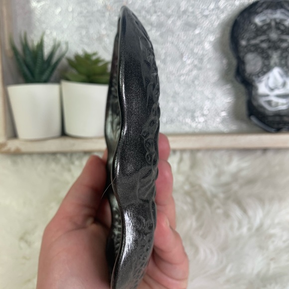 Halloween Day Of The Dead Set Mercury Glass Trinket Trays - Picture 5 of 7